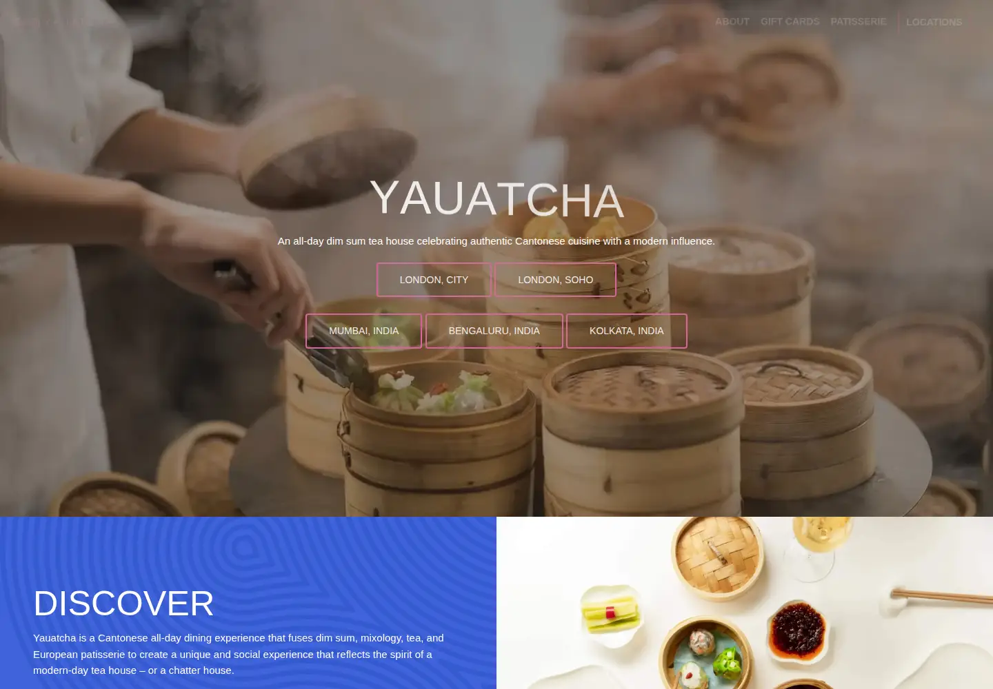 Captured homepage of yauatcha.com in the current scan