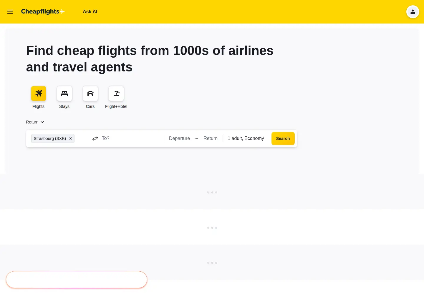 Screenshot of cheapflights.co.uk