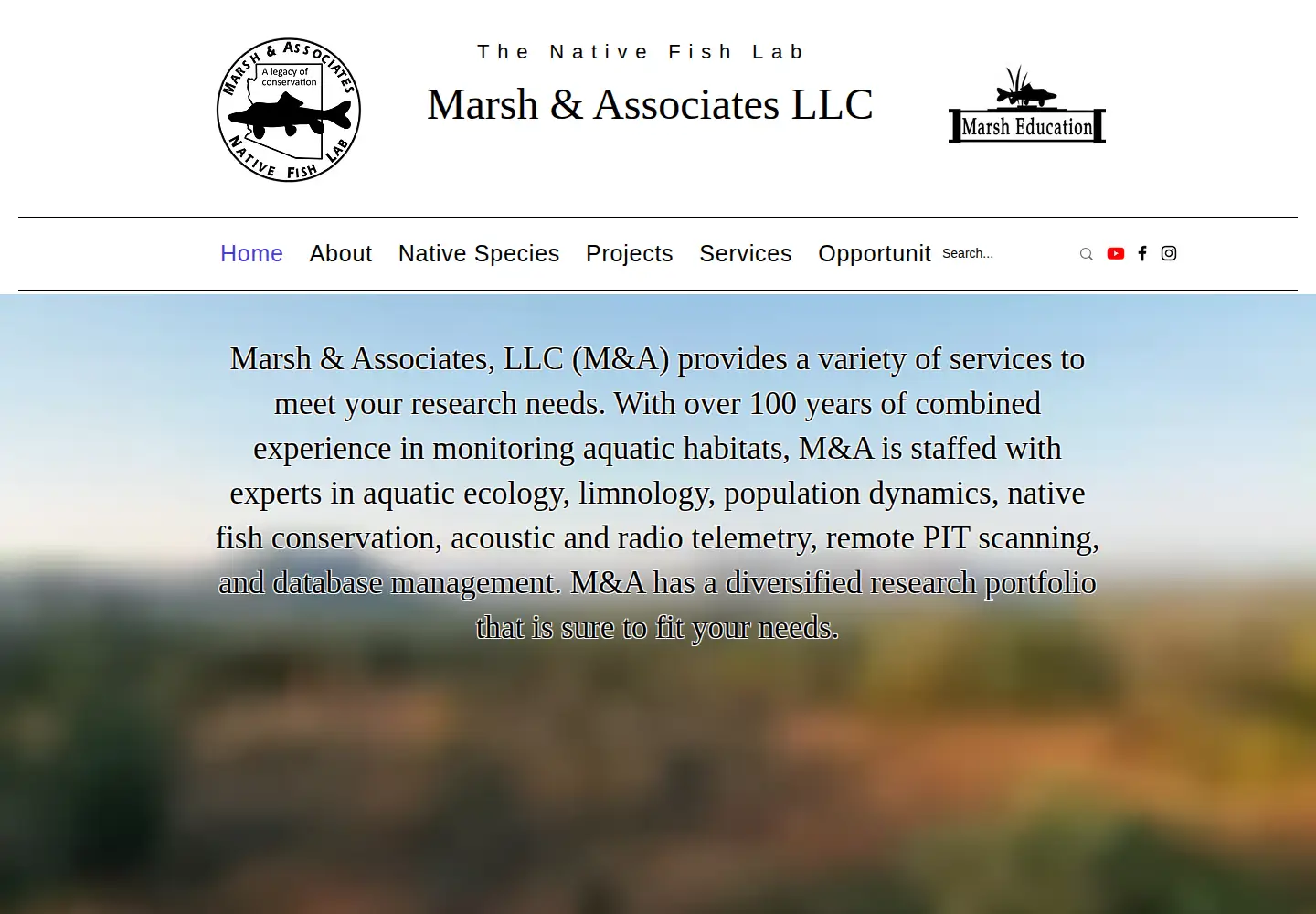 Captured homepage of nativefishlab.net in the current scan
