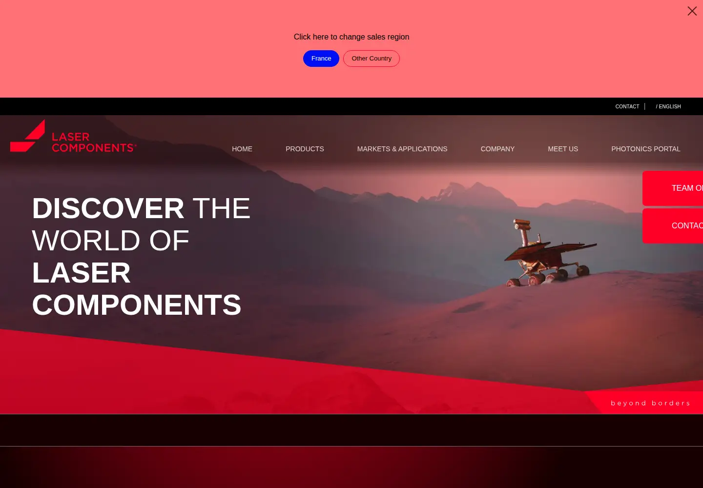 Screenshot of lasercomponents.com