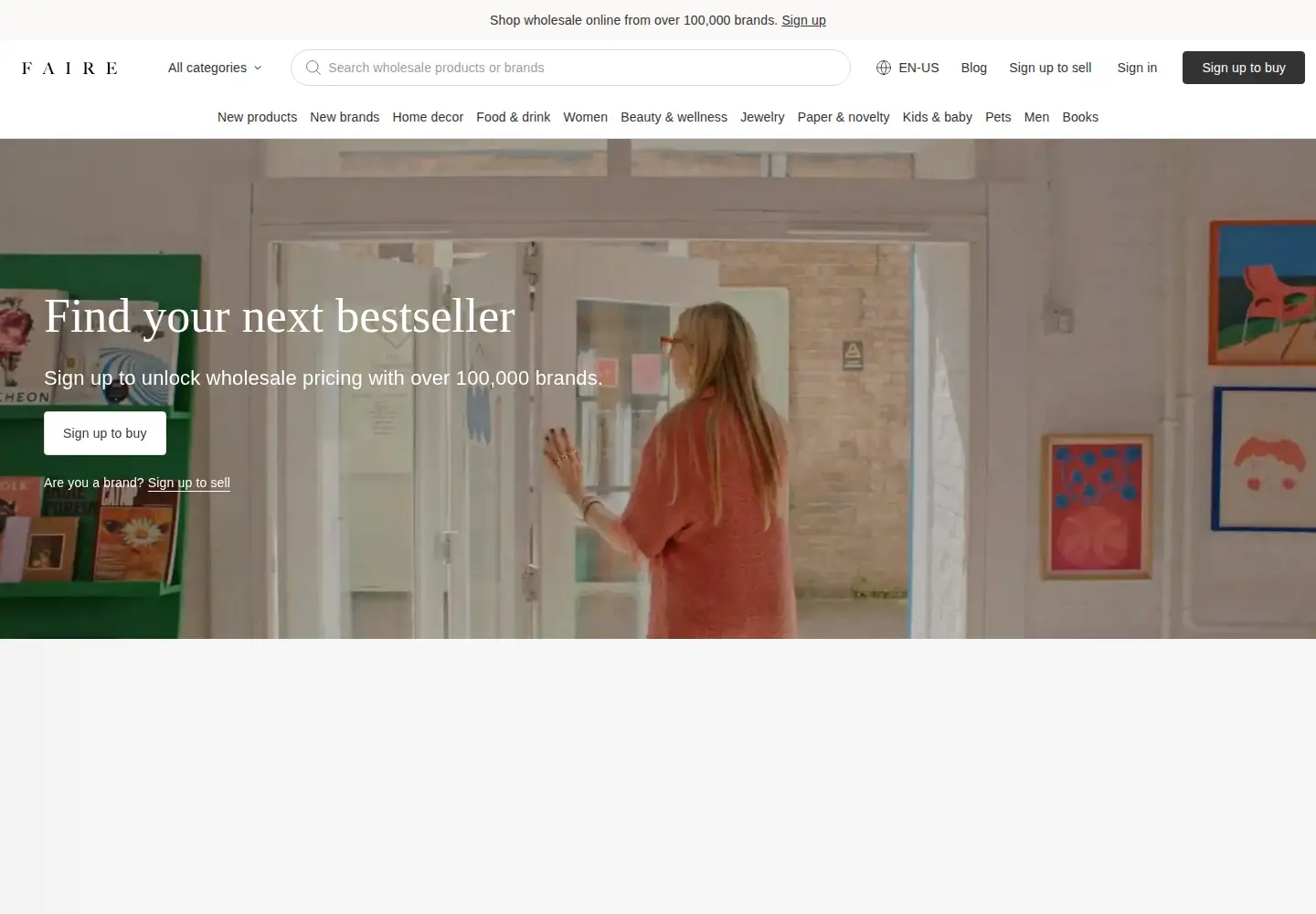 Screenshot of faire.com