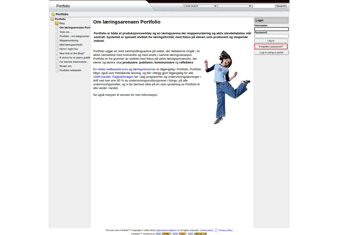 Screenshot of portfolio.no