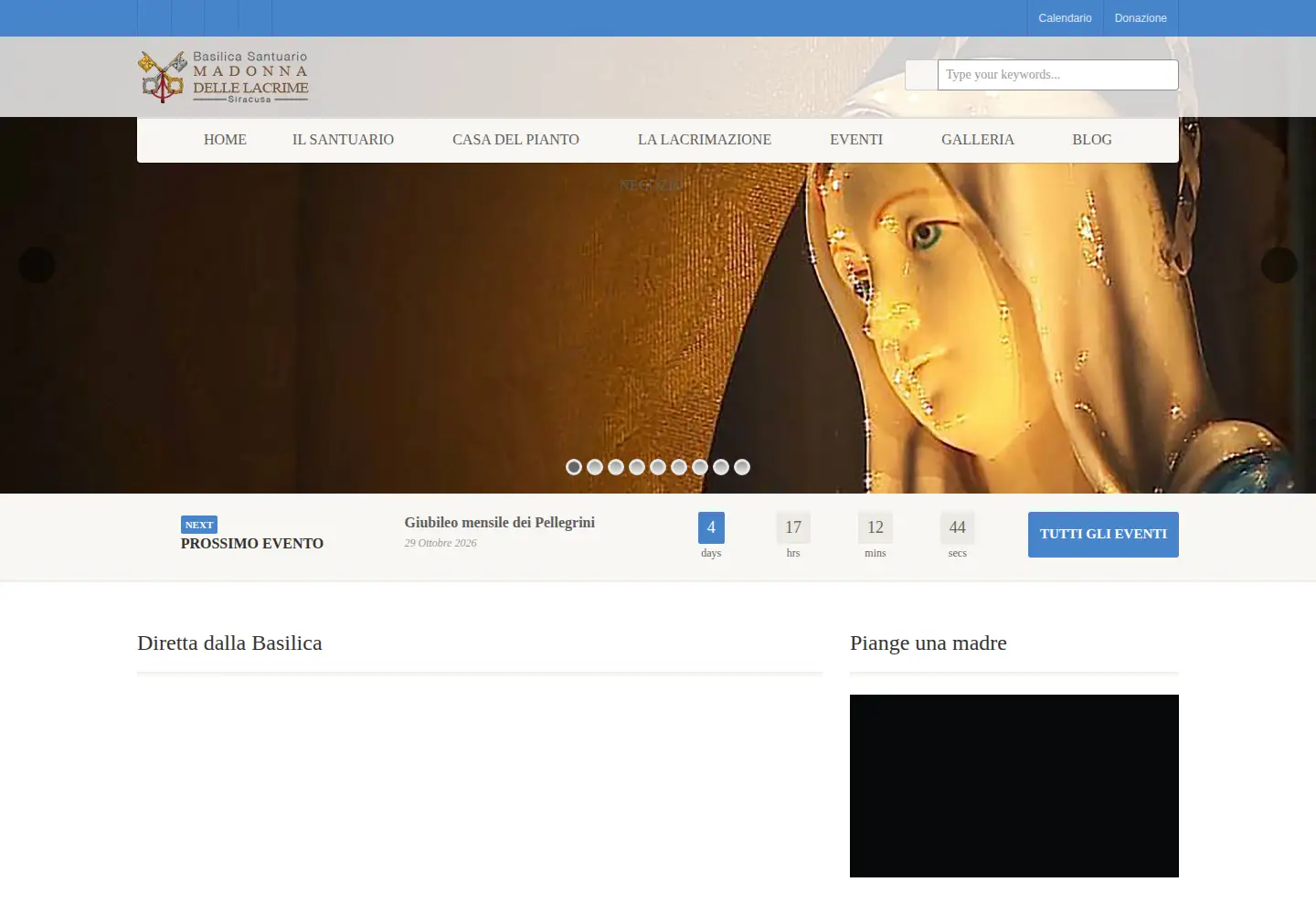 Screenshot of madonnadellelacrime.it