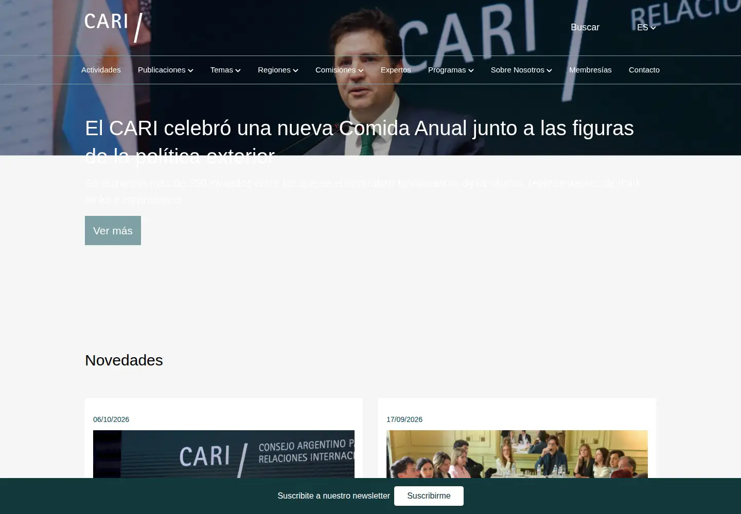 Screenshot of cari.org.ar