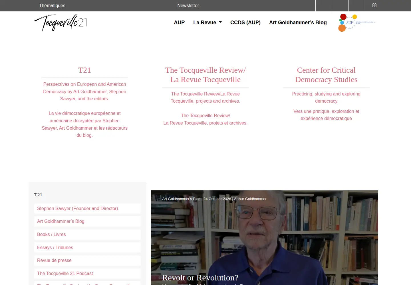 Screenshot of tocqueville21.com