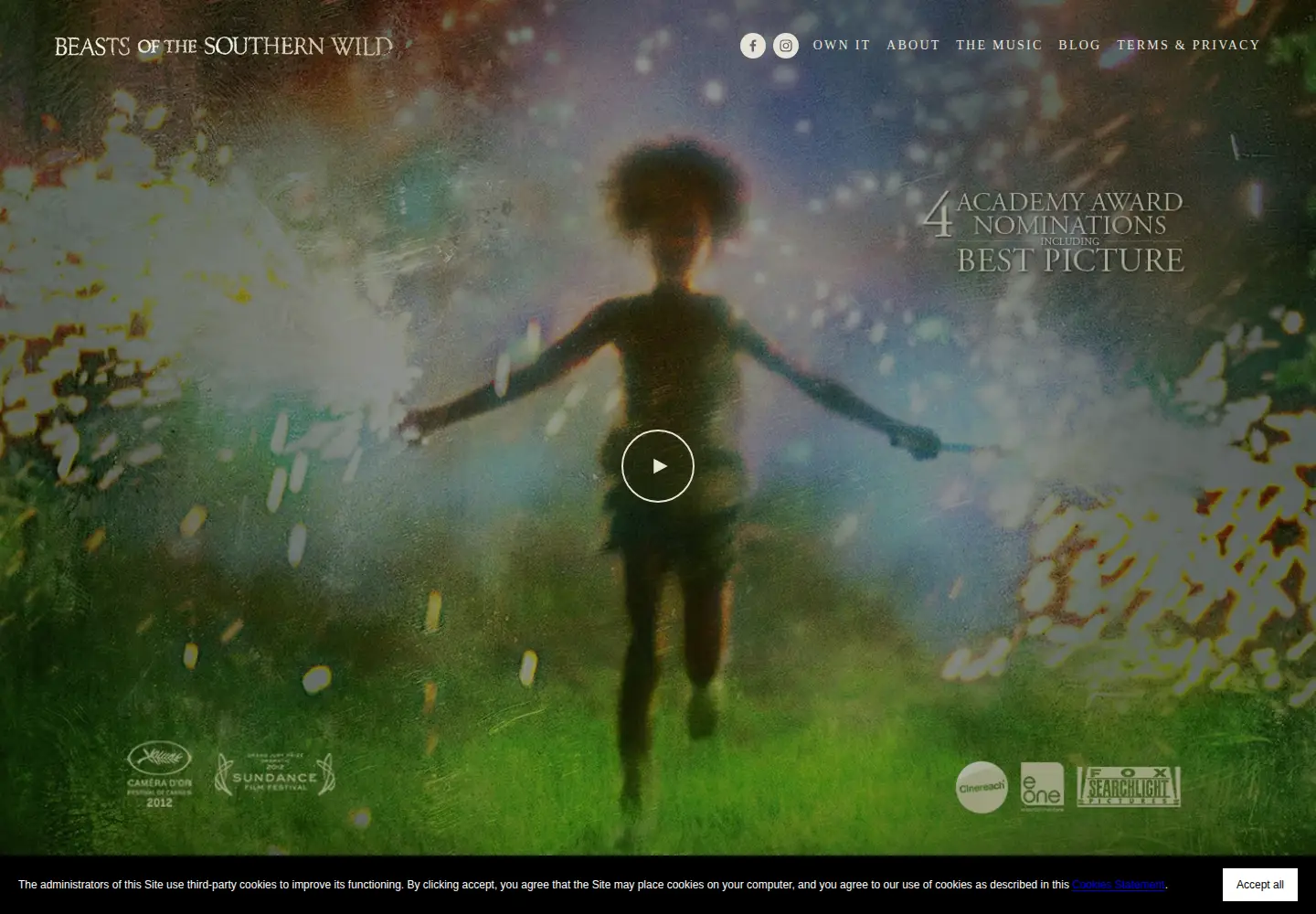 Captured homepage of beastsofthesouthernwild.com in the current scan