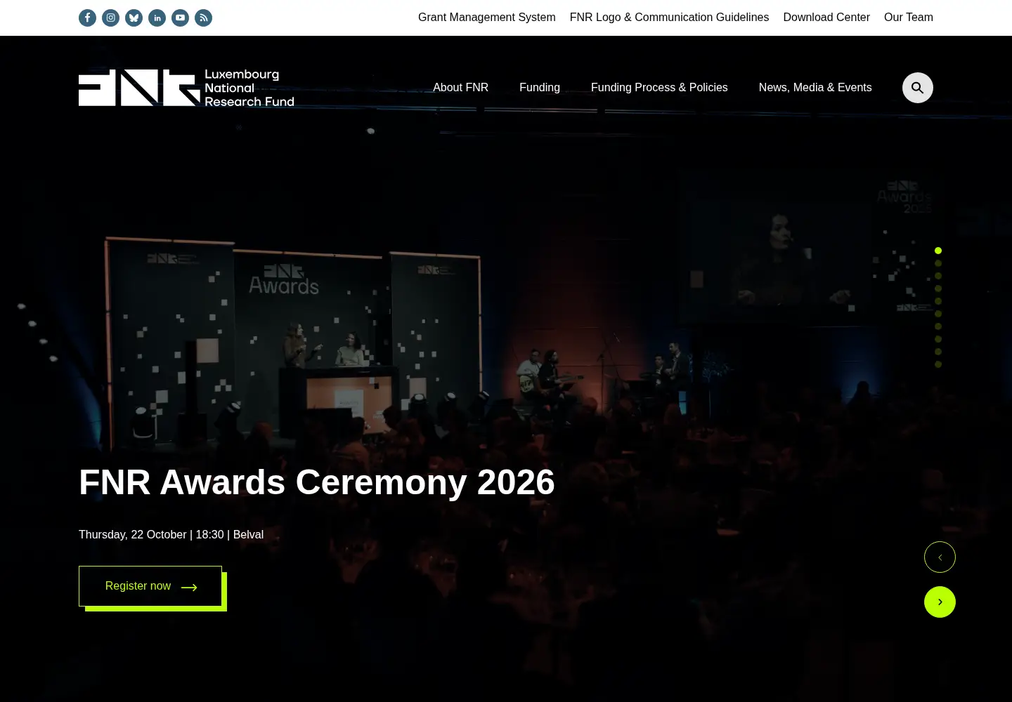 Screenshot of fnr.lu