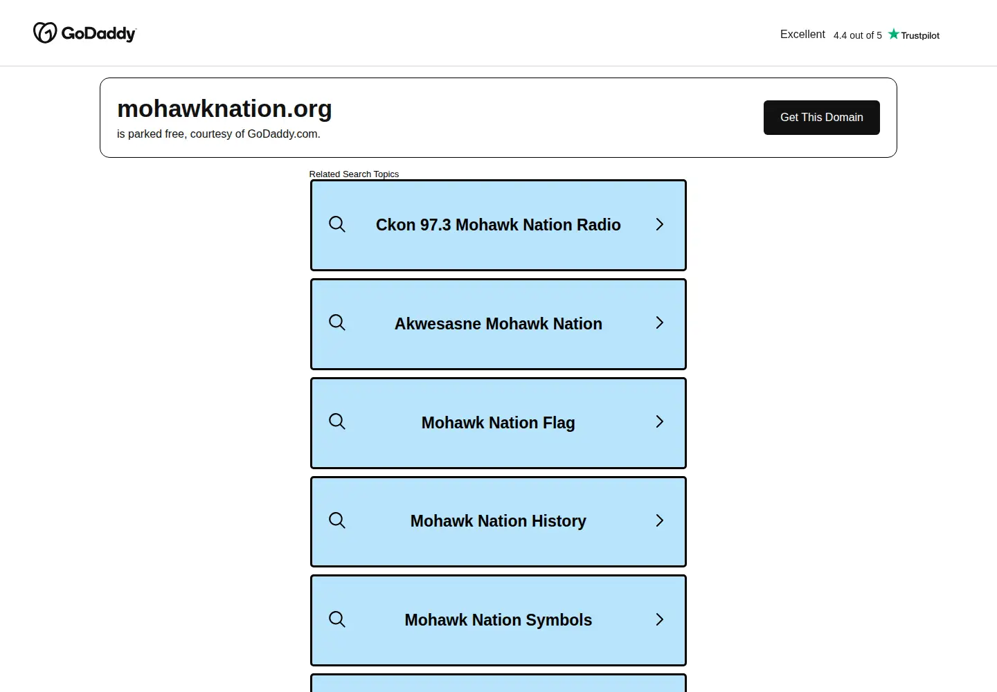 Screenshot of mohawknation.org