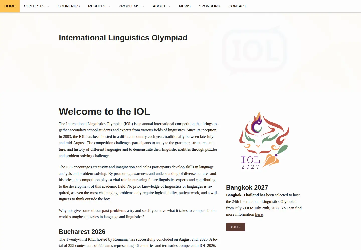 Screenshot of ioling.org