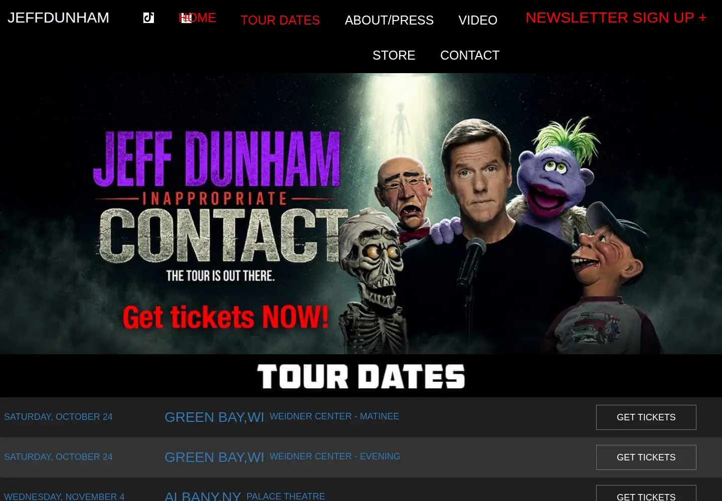 Screenshot of jeffdunham.com