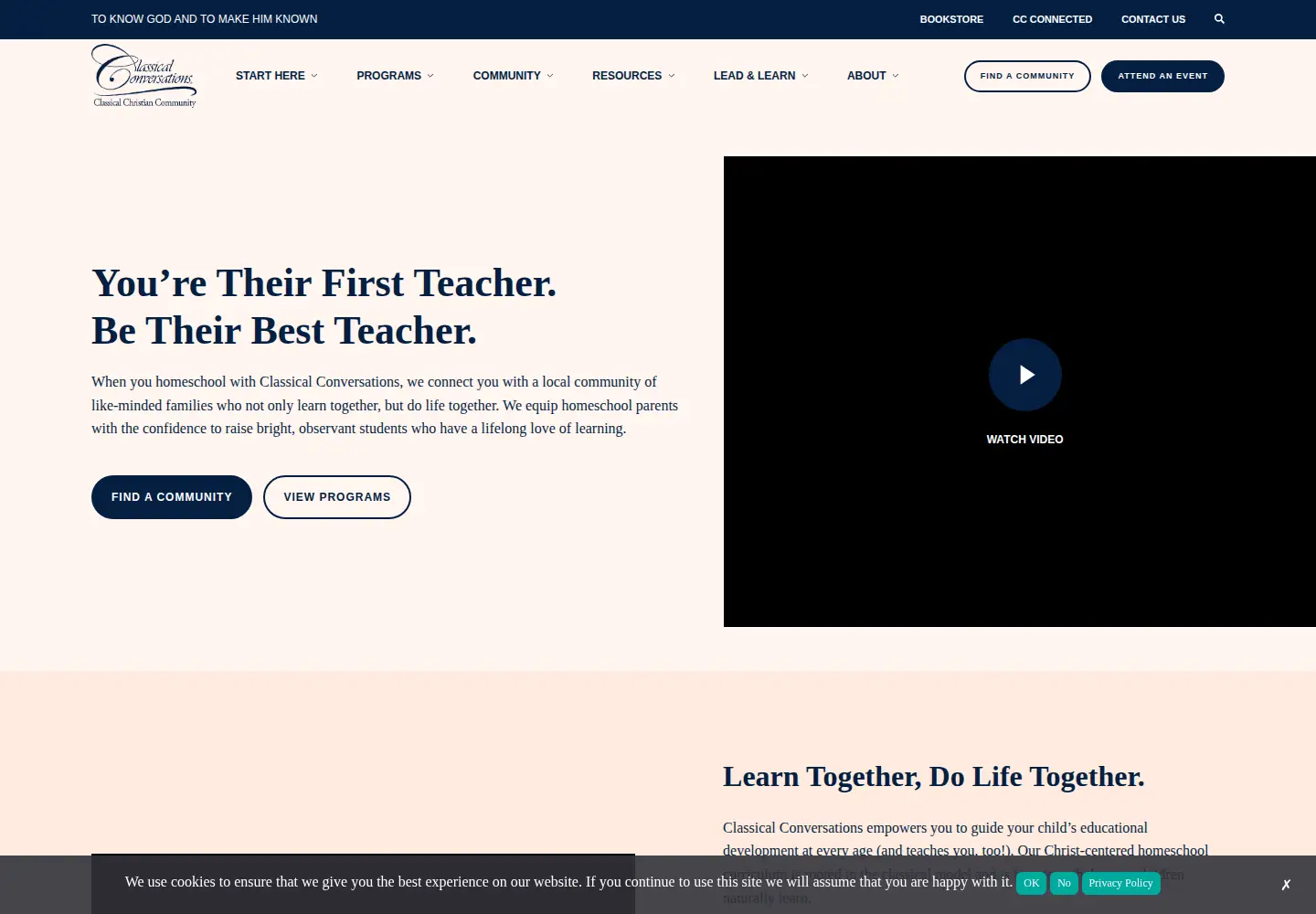 Screenshot of classicalconversations.com