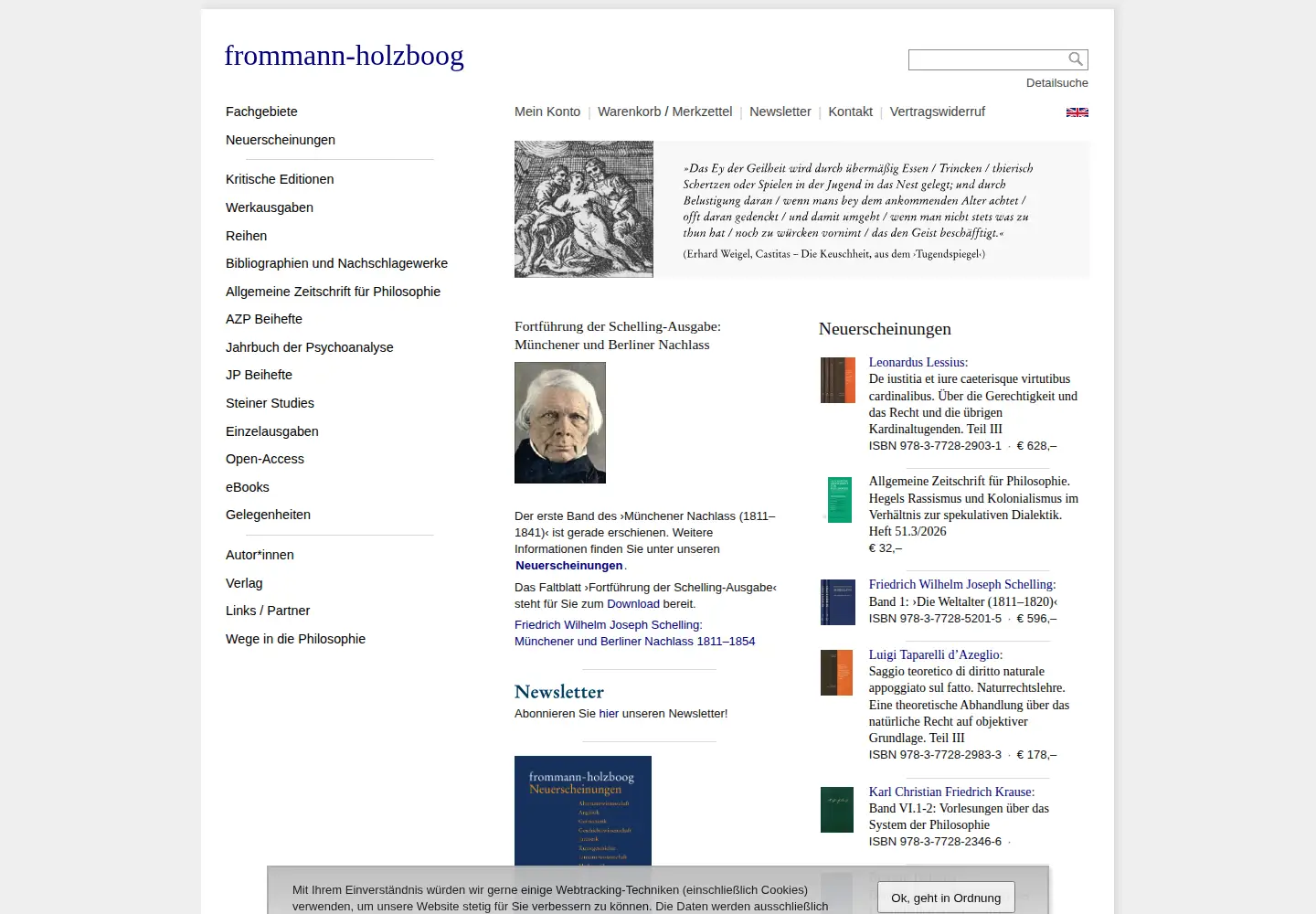 Screenshot of frommann-holzboog.de
