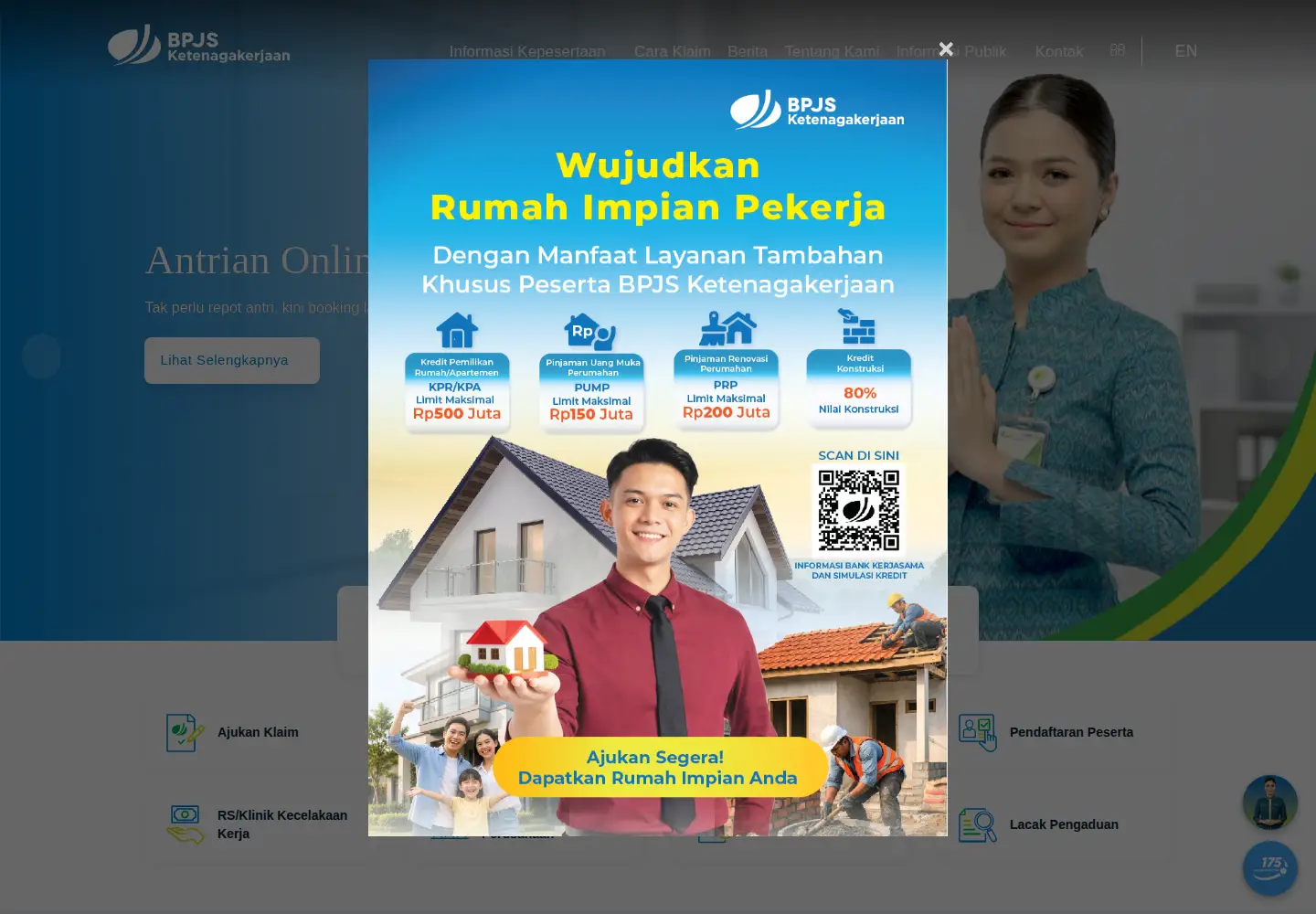 Screenshot of bpjsketenagakerjaan.go.id