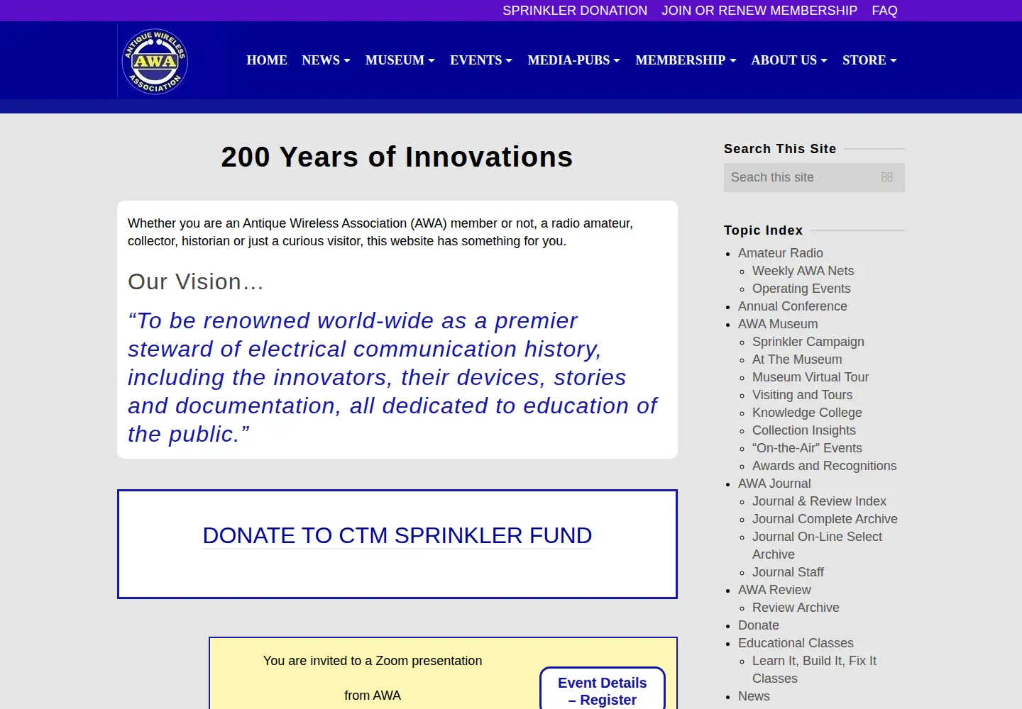Screenshot of antiquewireless.org