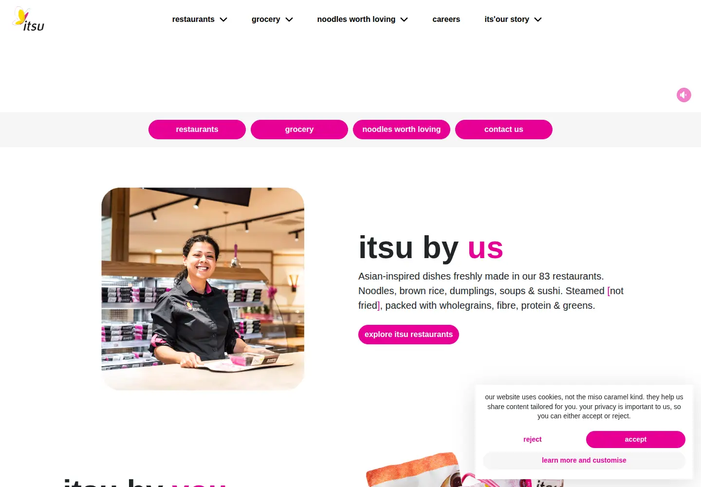 Captured homepage of itsu.com in the current scan