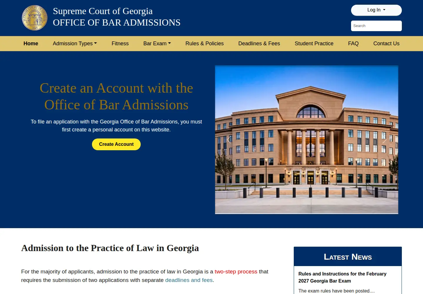 Screenshot of gabaradmissions.org