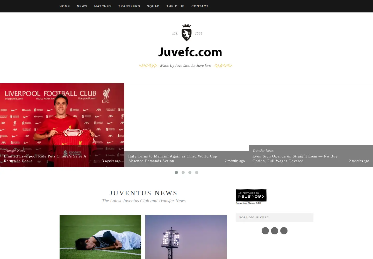 Captured homepage of juvefc.com in the current scan