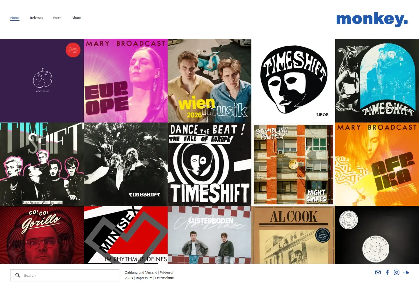 Captured homepage of monkeymusic.at in the current scan