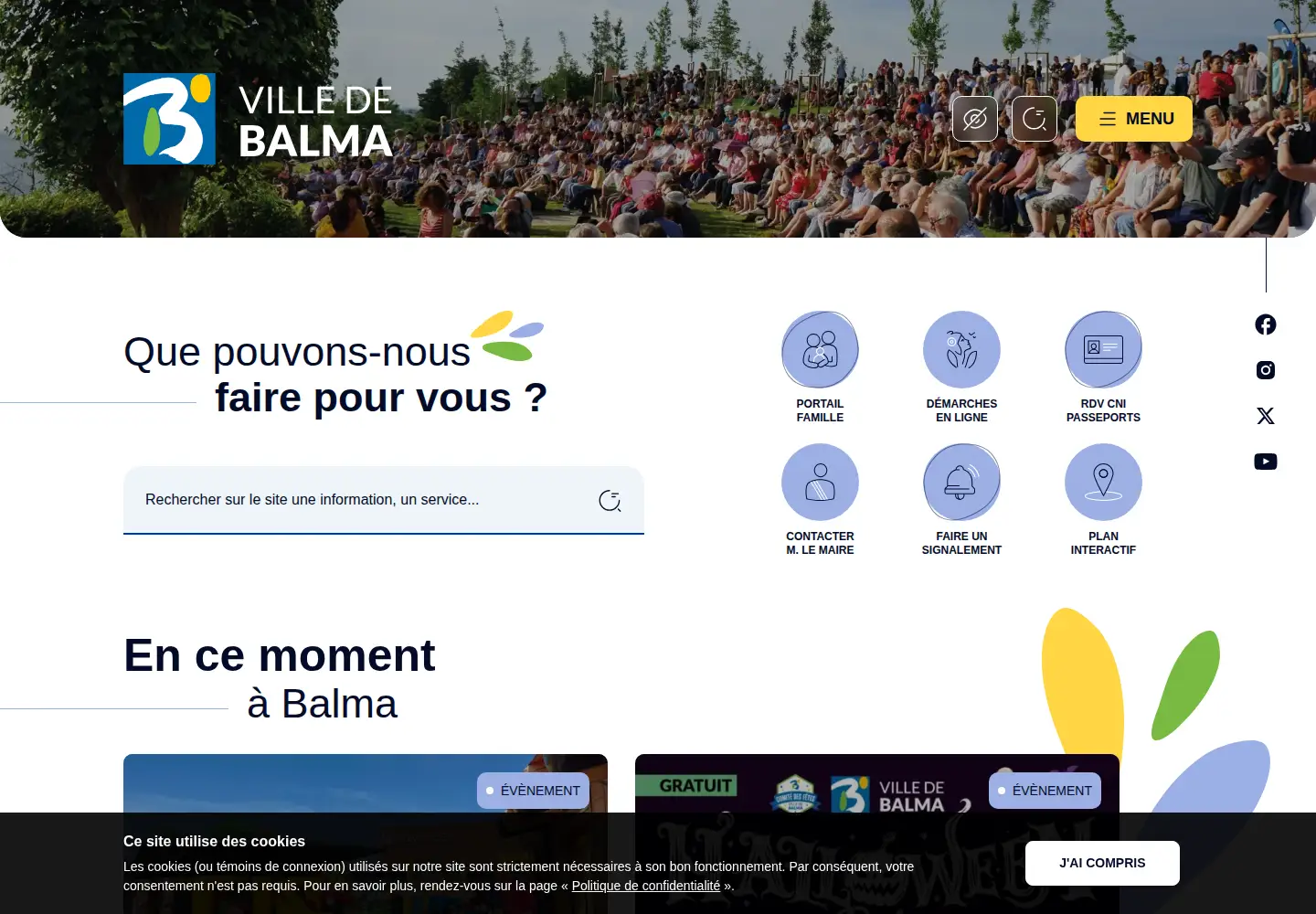 Captured homepage of mairie-balma.fr in the current scan