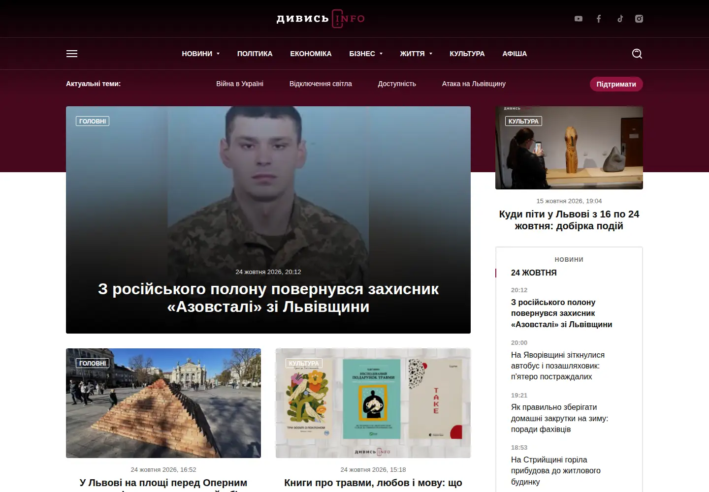 Captured homepage of dyvys.info in the current scan
