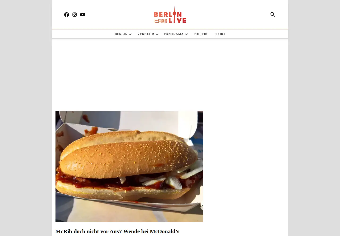 Captured homepage of berlin-live.de in the current scan