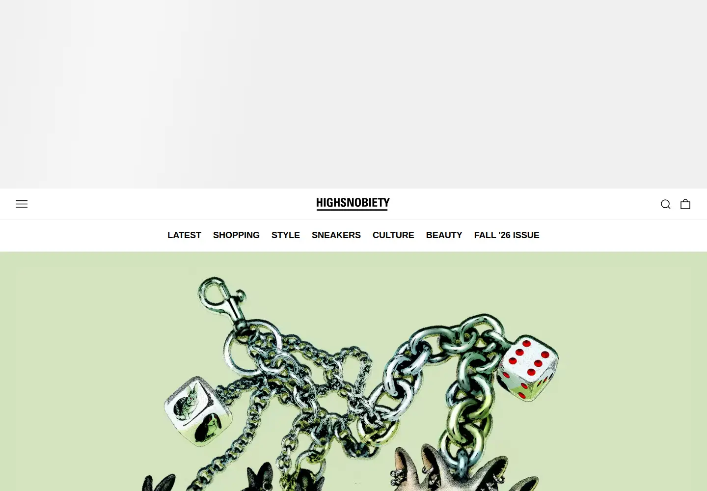 Screenshot of highsnobiety.com
