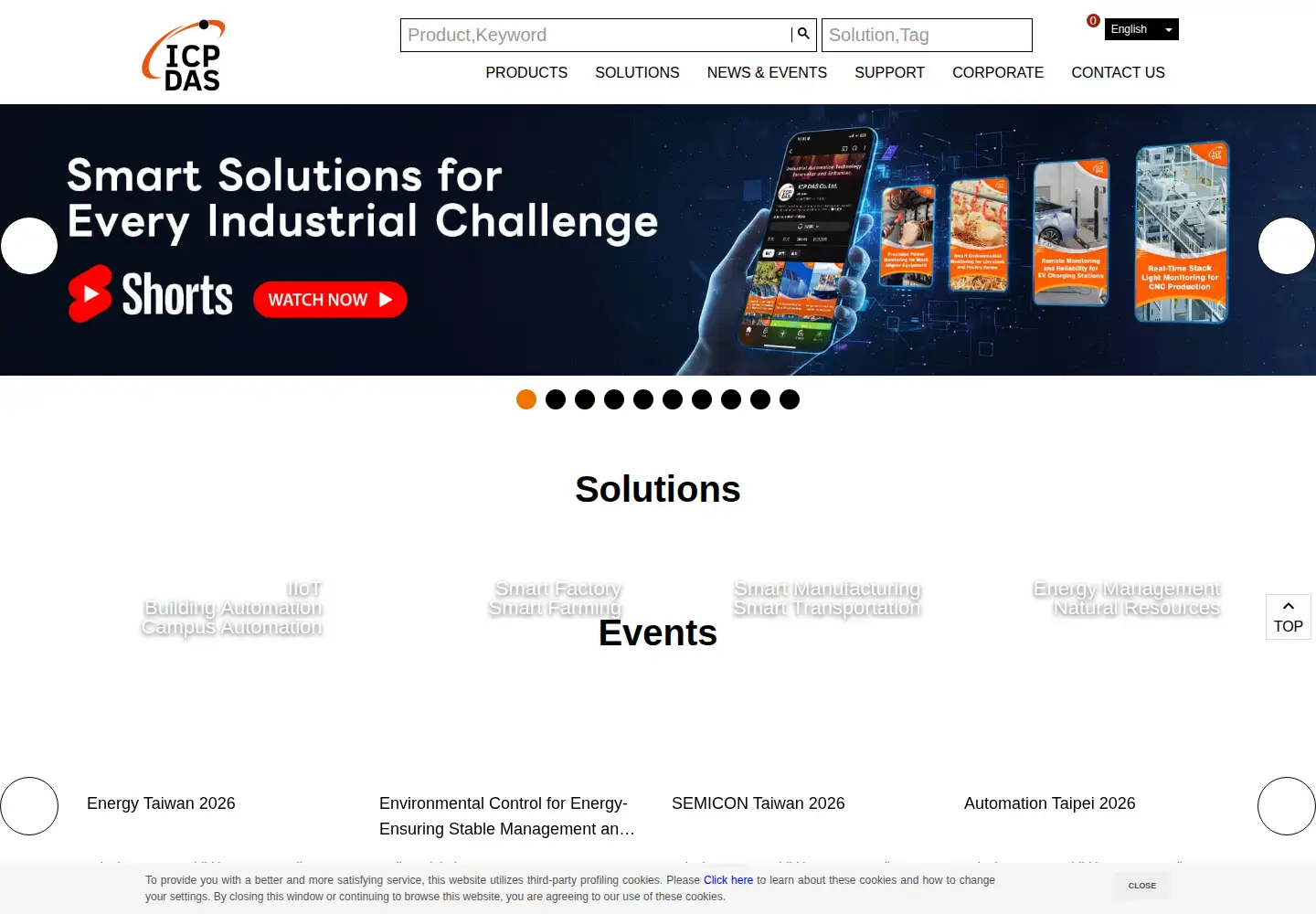 Screenshot of icpdas.com