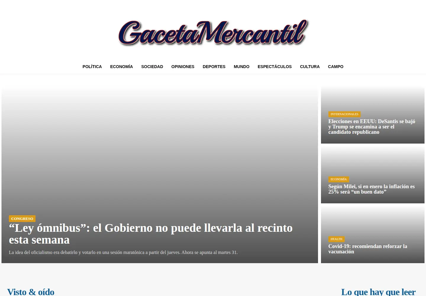 Screenshot of gacetamercantil.com