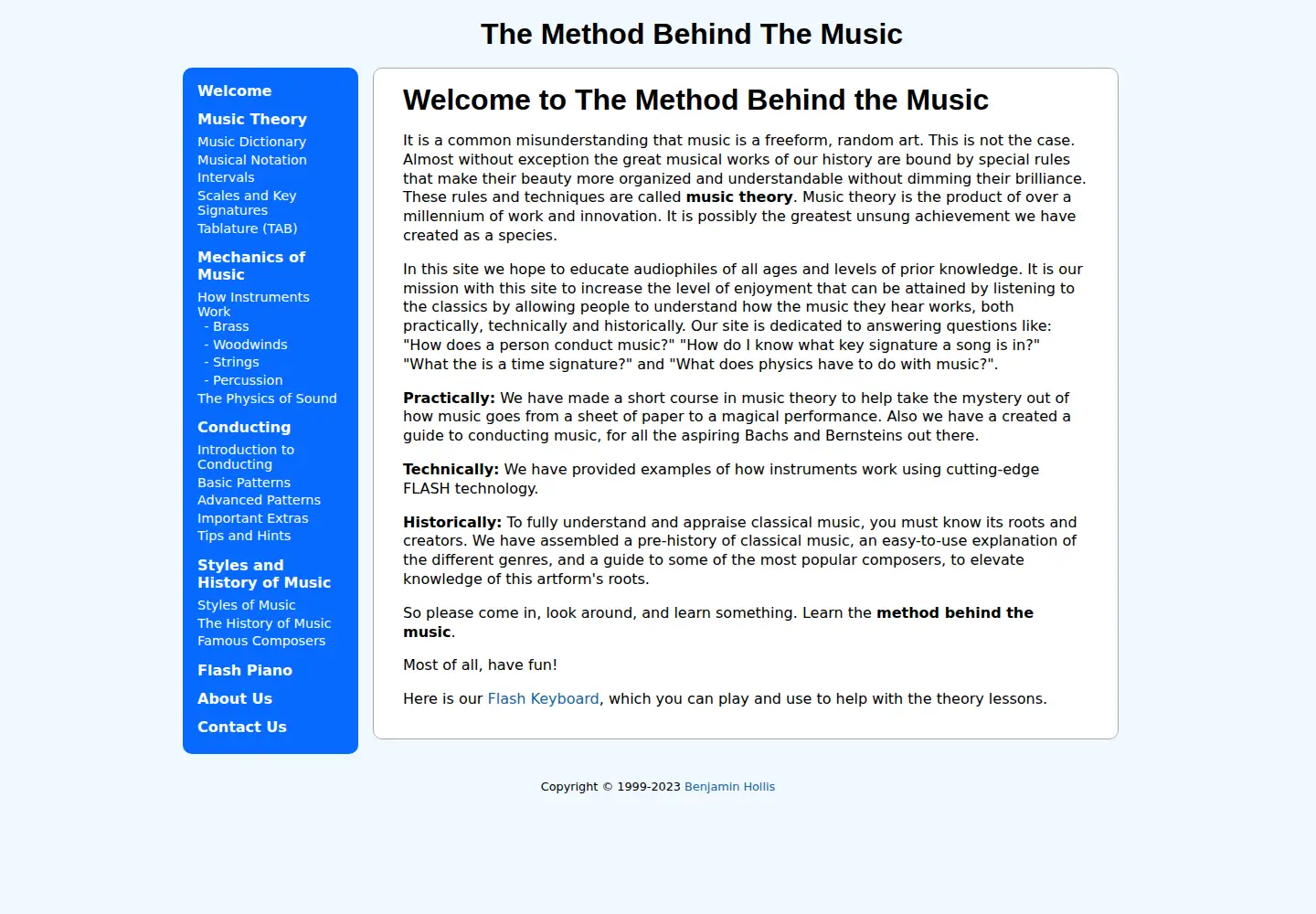 Captured homepage of method-behind-the-music.com in the current scan