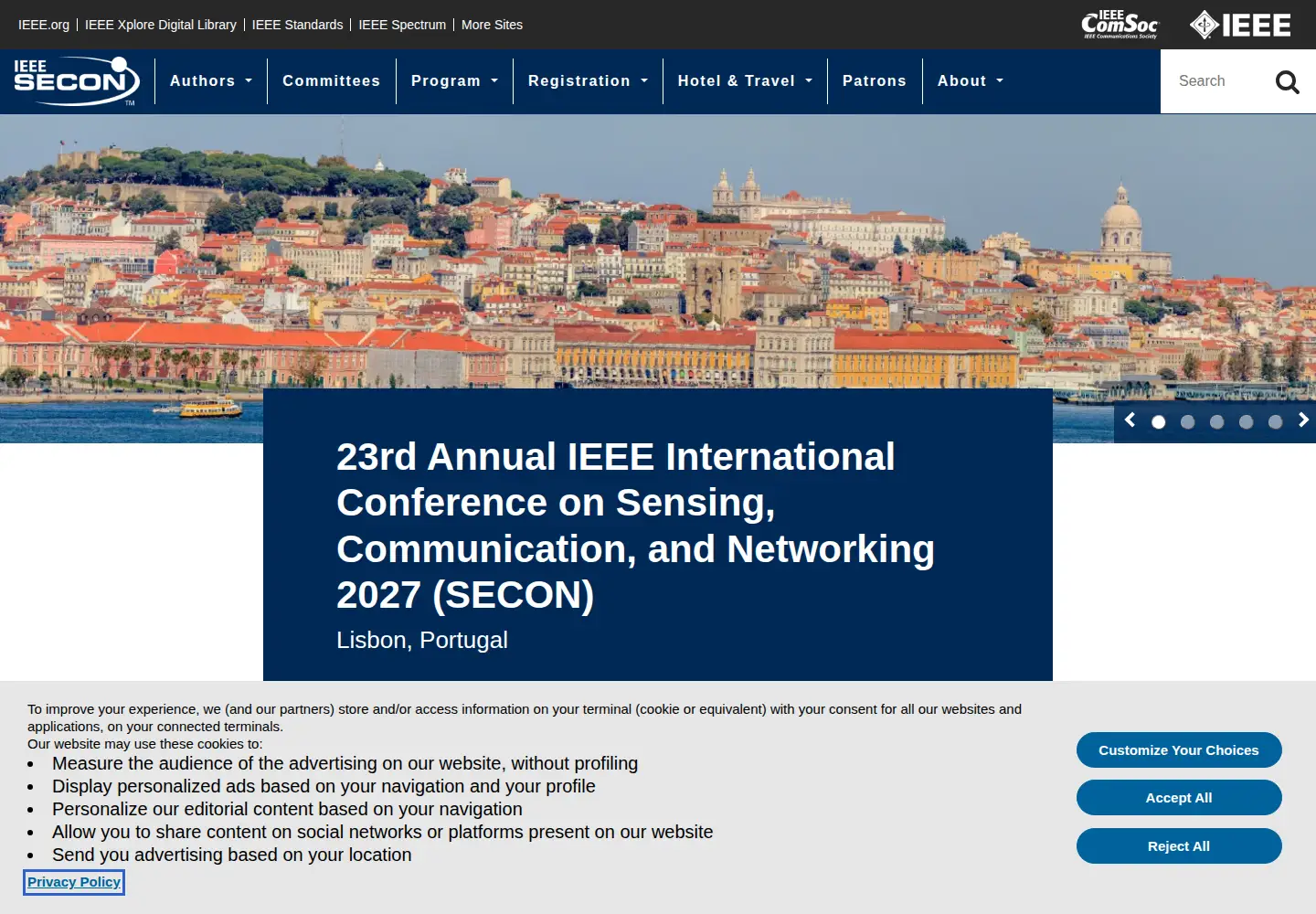 Screenshot of ieee-secon.org