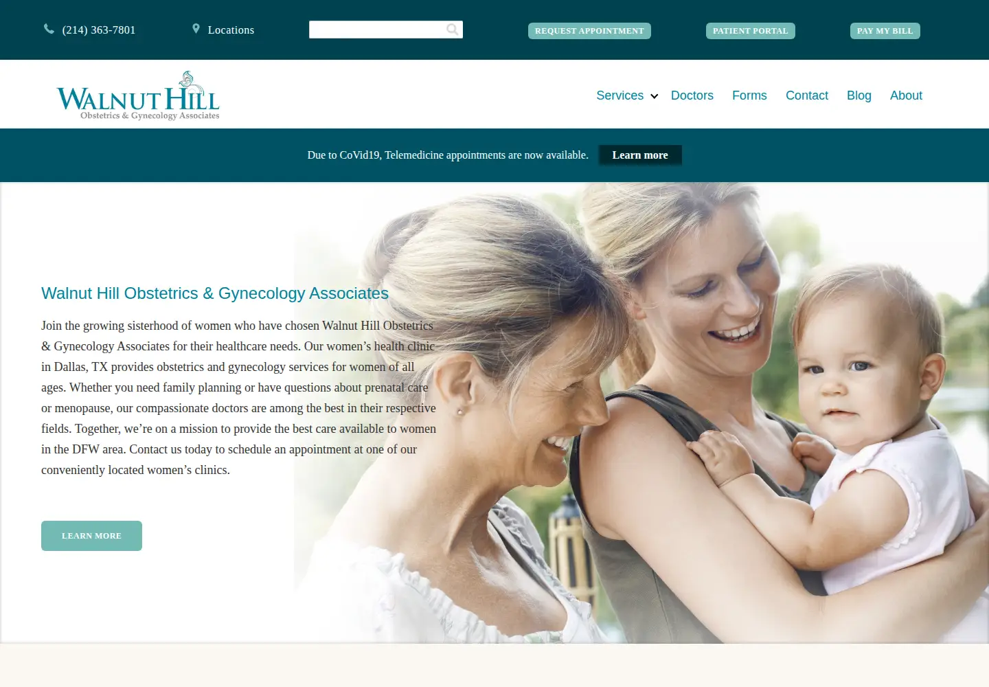 Screenshot of walnuthillobgyn.com