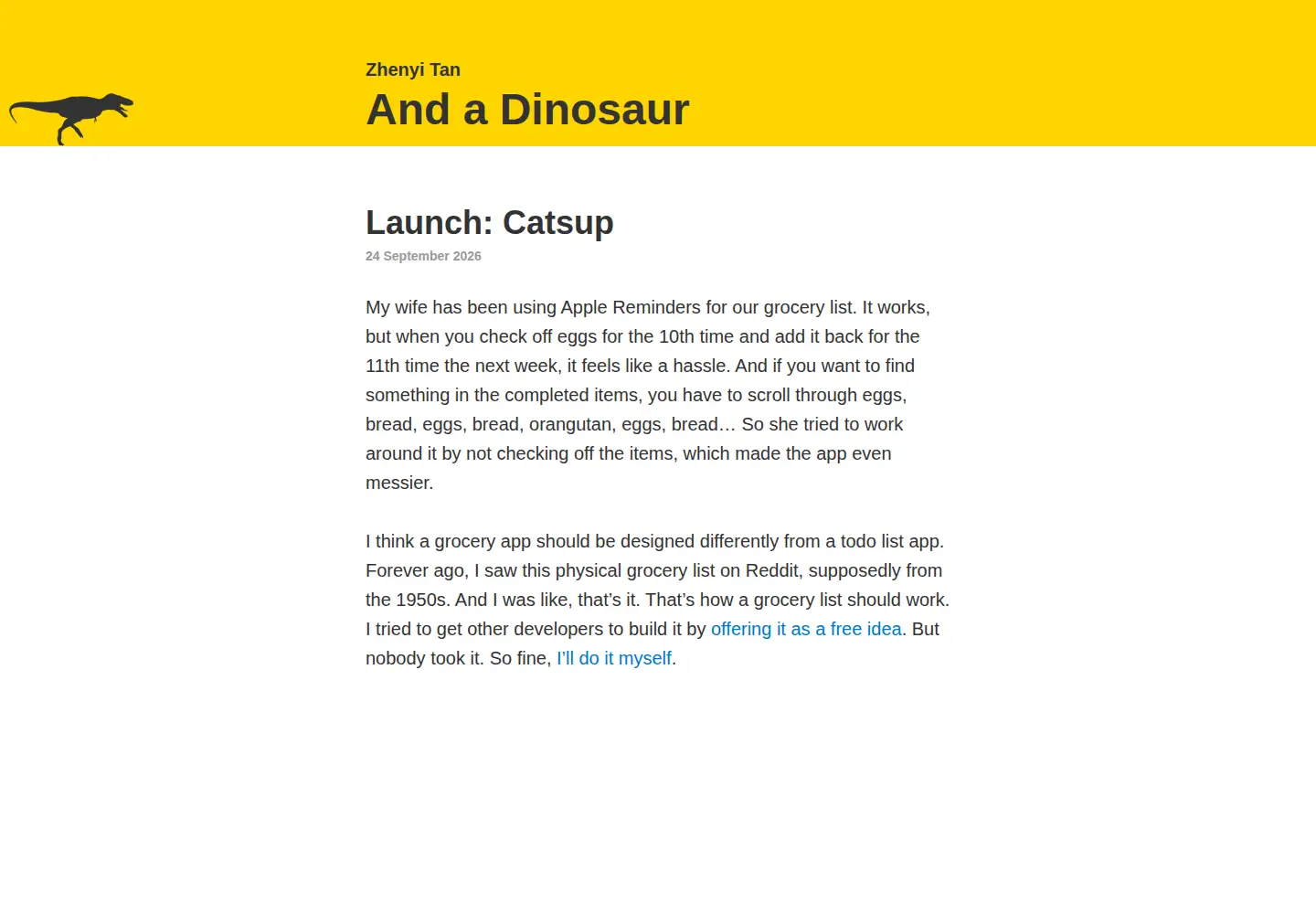 Screenshot of andadinosaur.com