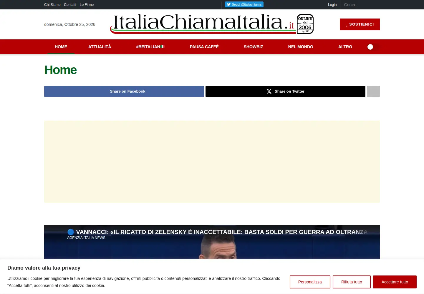 Screenshot of italiachiamaitalia.it
