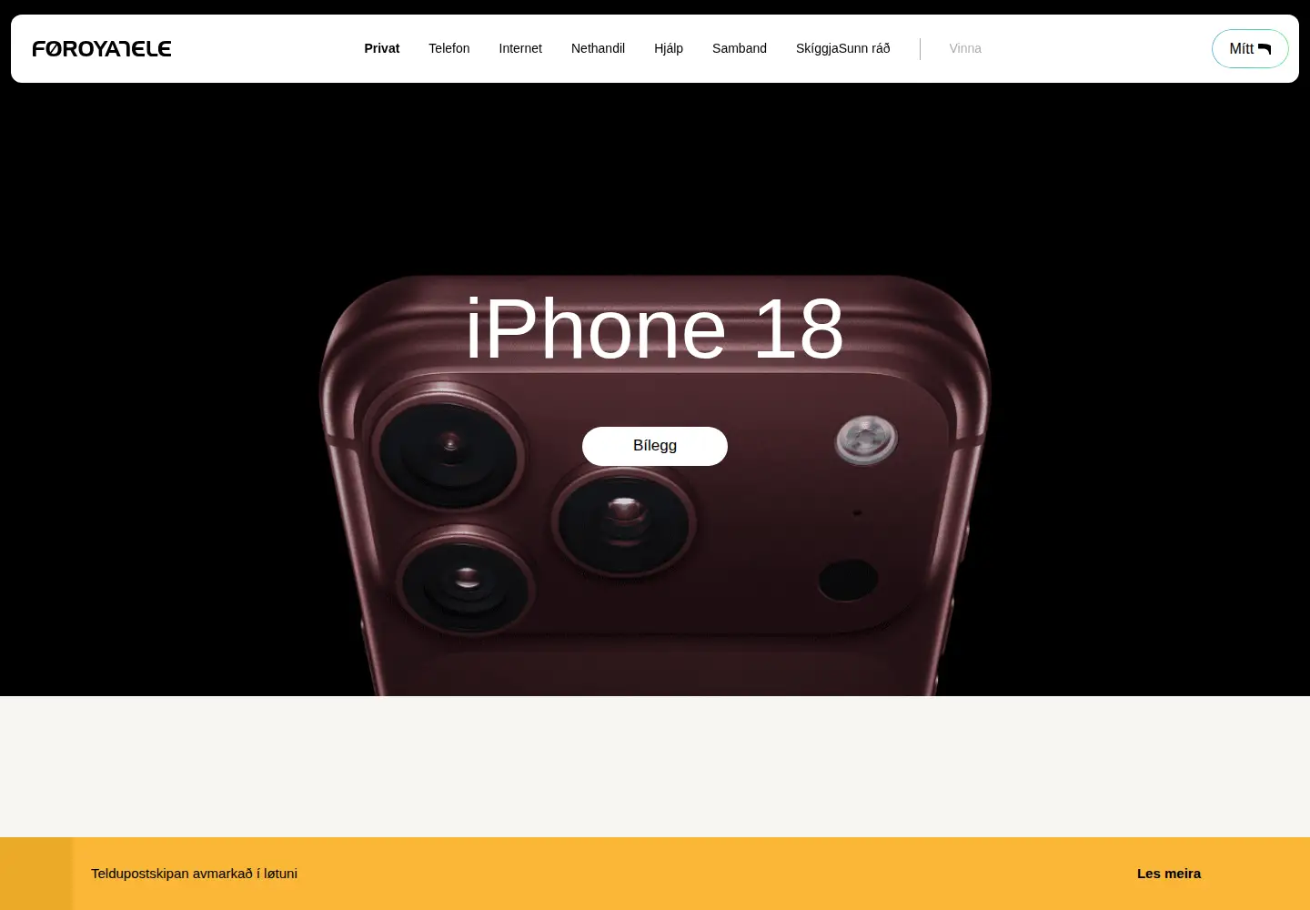 Captured homepage of ft.fo in the current scan