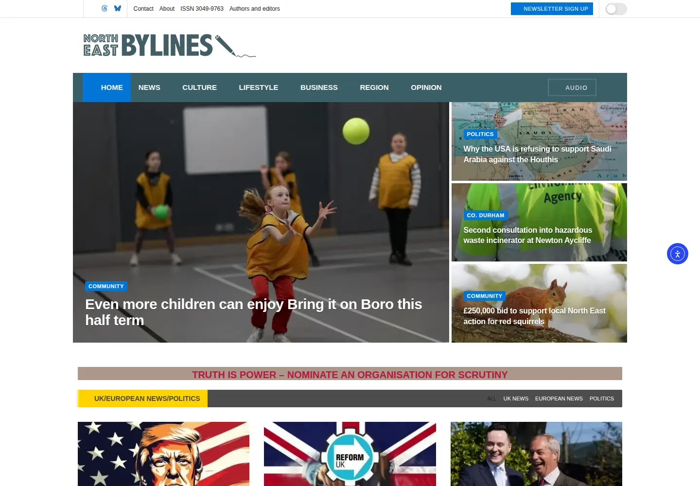 Screenshot of northeastbylines.co.uk