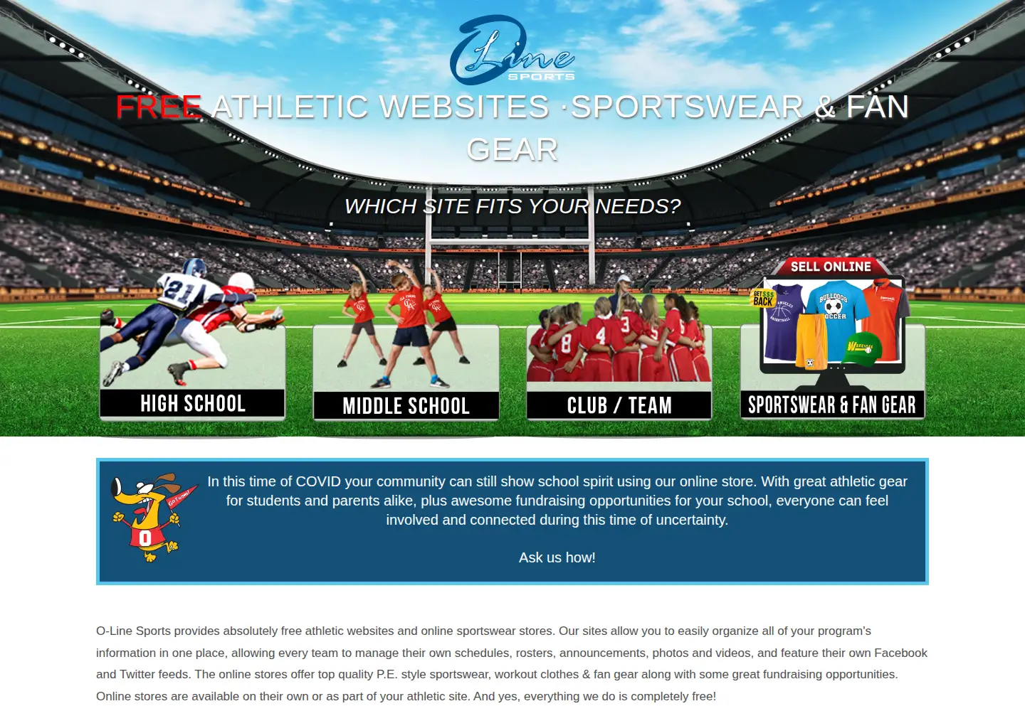 Screenshot of olinesports.com
