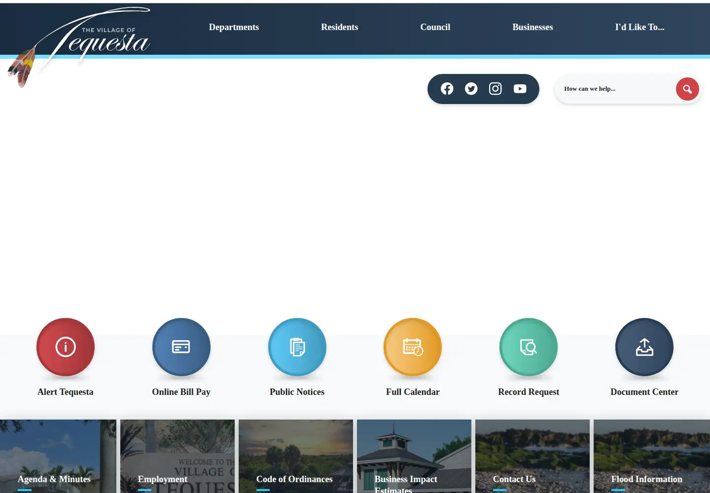 Captured homepage of tequesta.org in the current scan