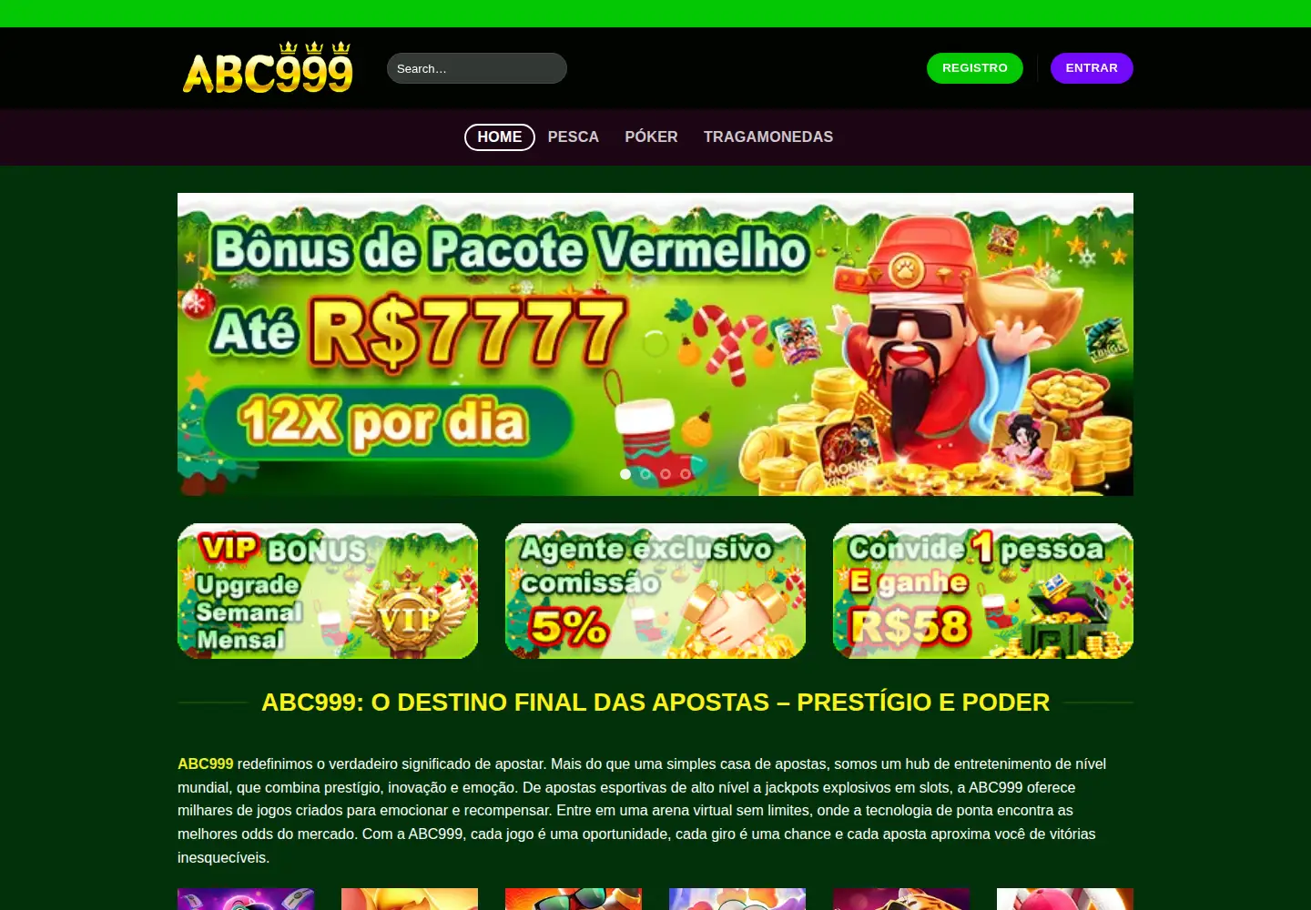 Screenshot of abc999bet.com.br
