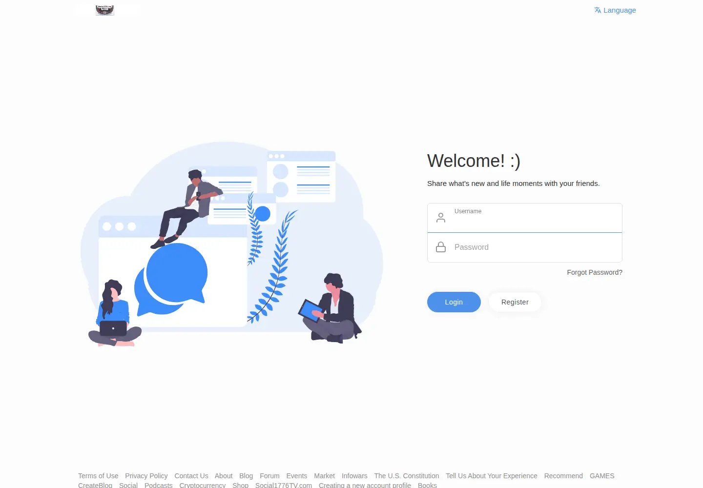Screenshot of social1776.com