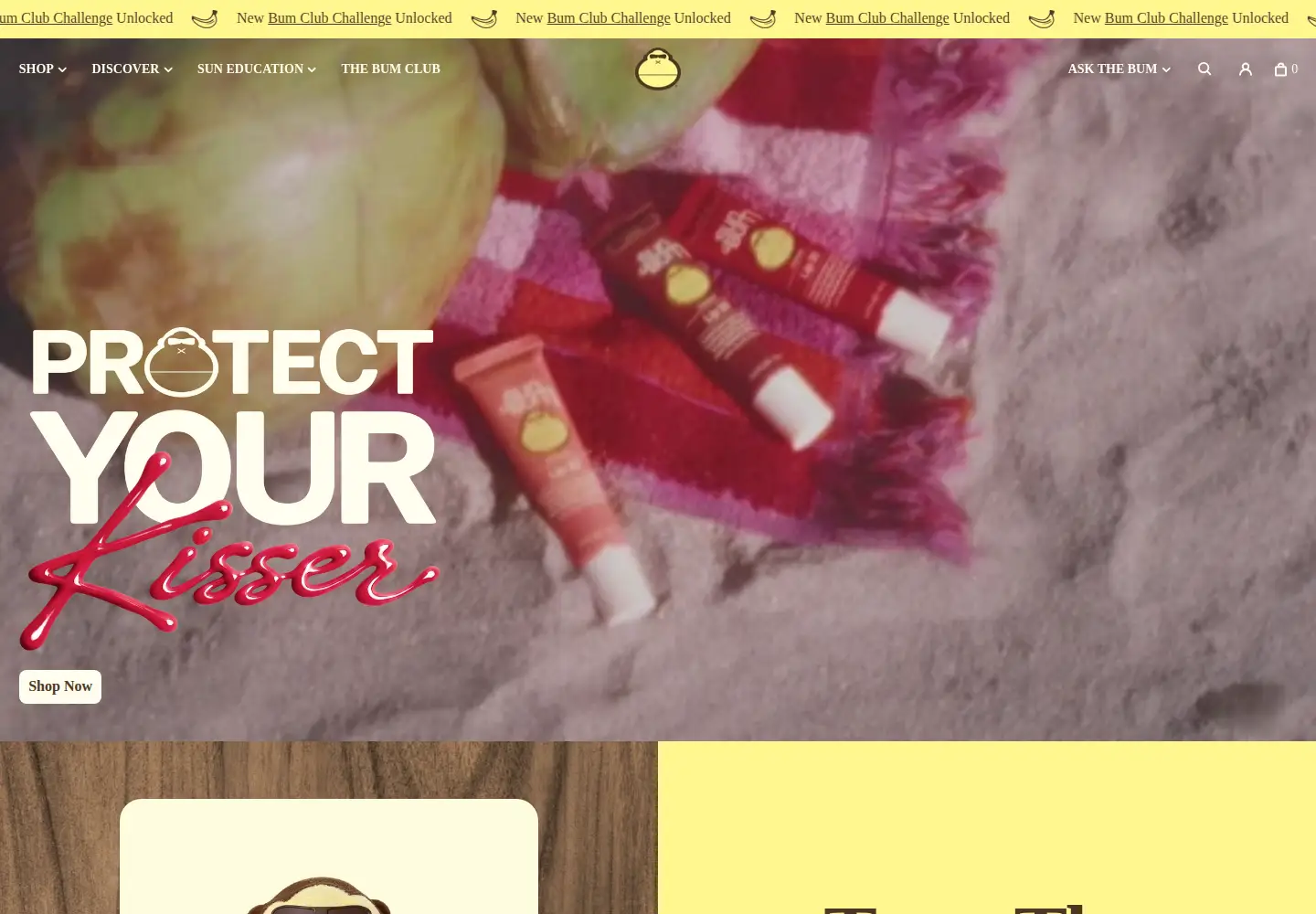 Captured homepage of sunbum.com in the current scan