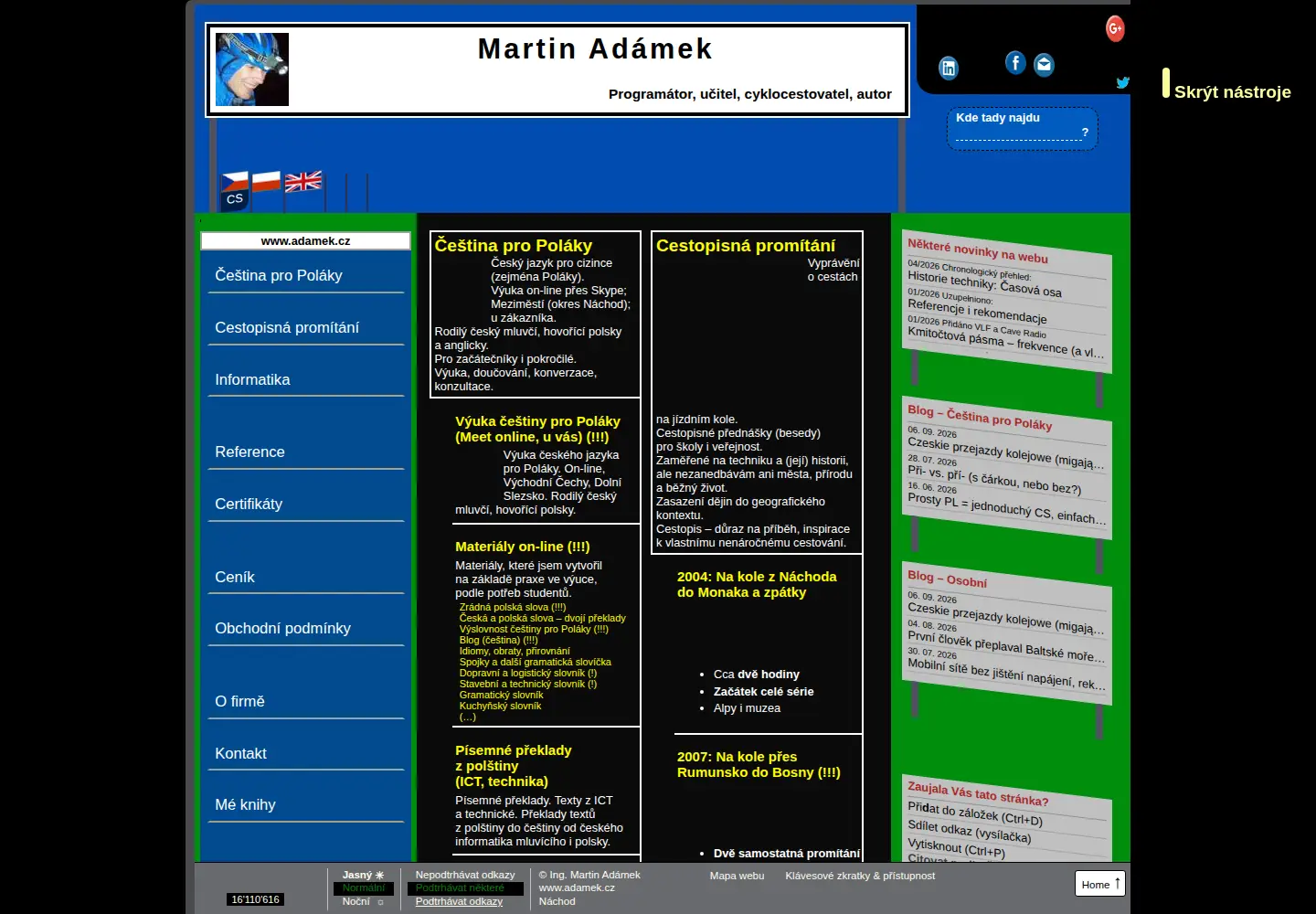 Screenshot of adamek.cz