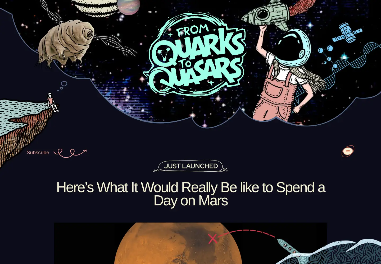 Captured homepage of fromquarkstoquasars.com in the current scan