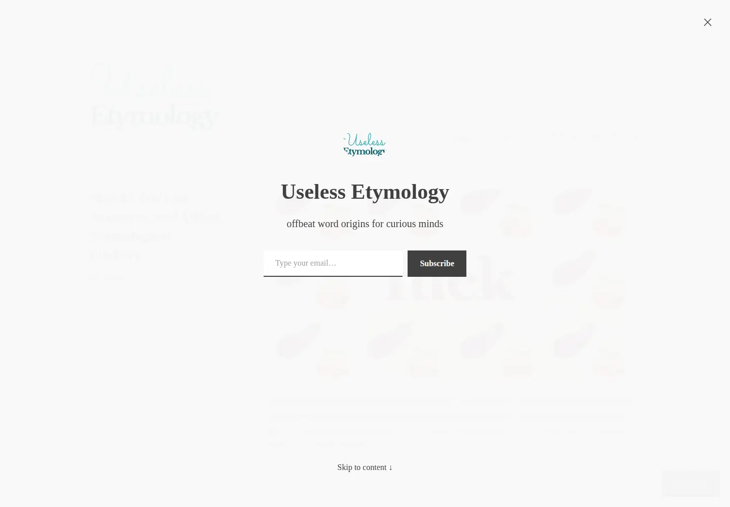 Screenshot of uselessetymology.com