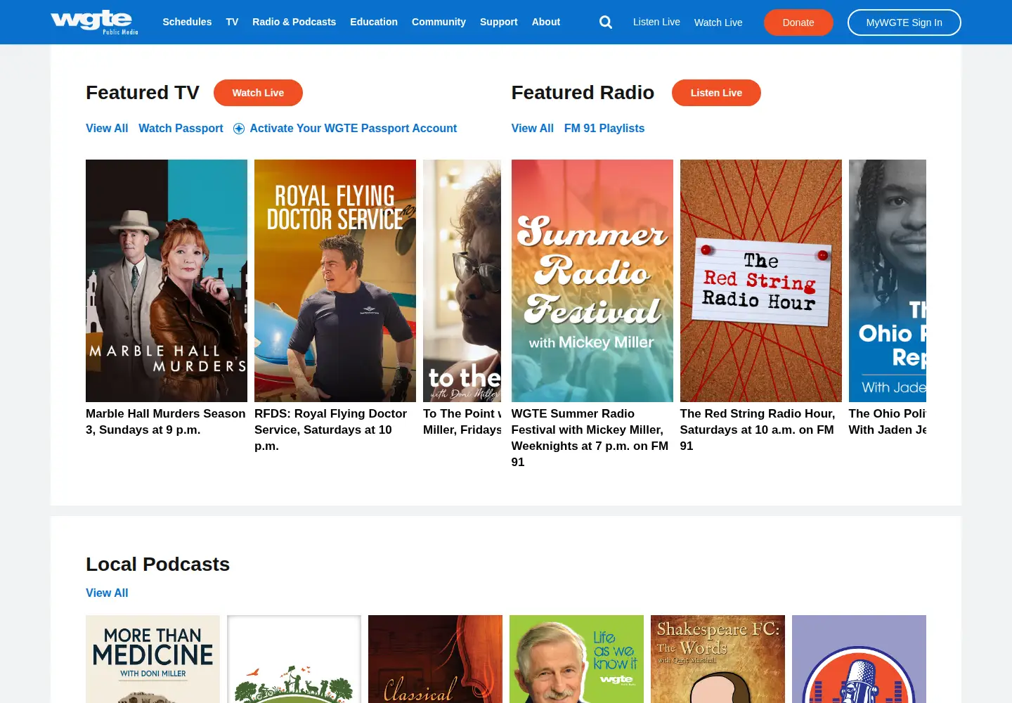 Screenshot of wgte.org