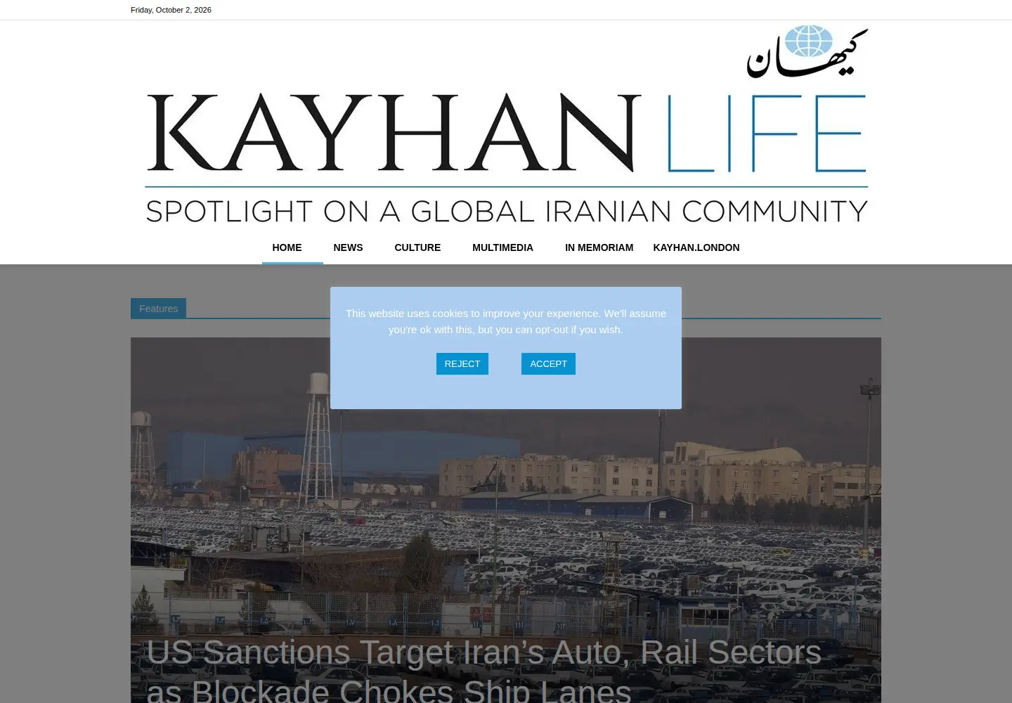 Screenshot of kayhanlife.com