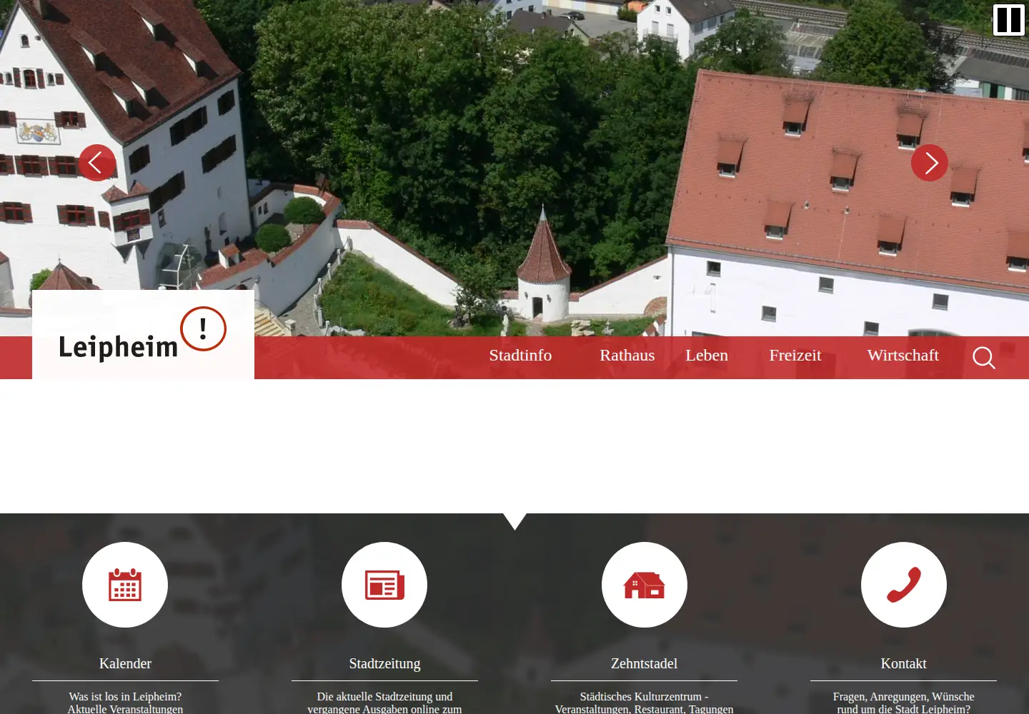 Screenshot of leipheim.de