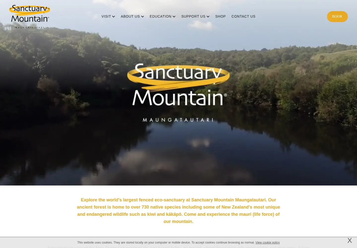 Screenshot of sanctuarymountain.co.nz