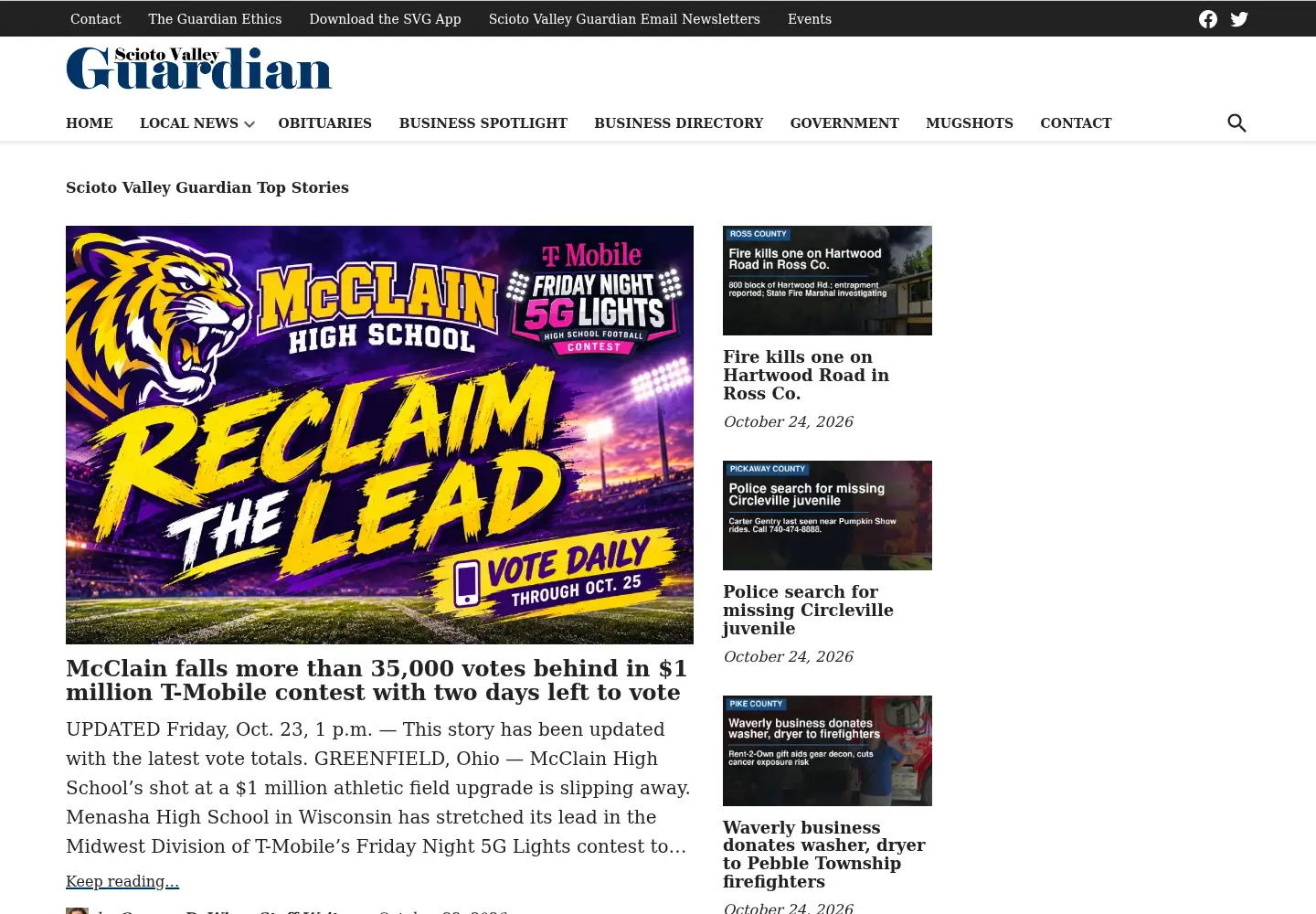 Screenshot of sciotovalleyguardian.com