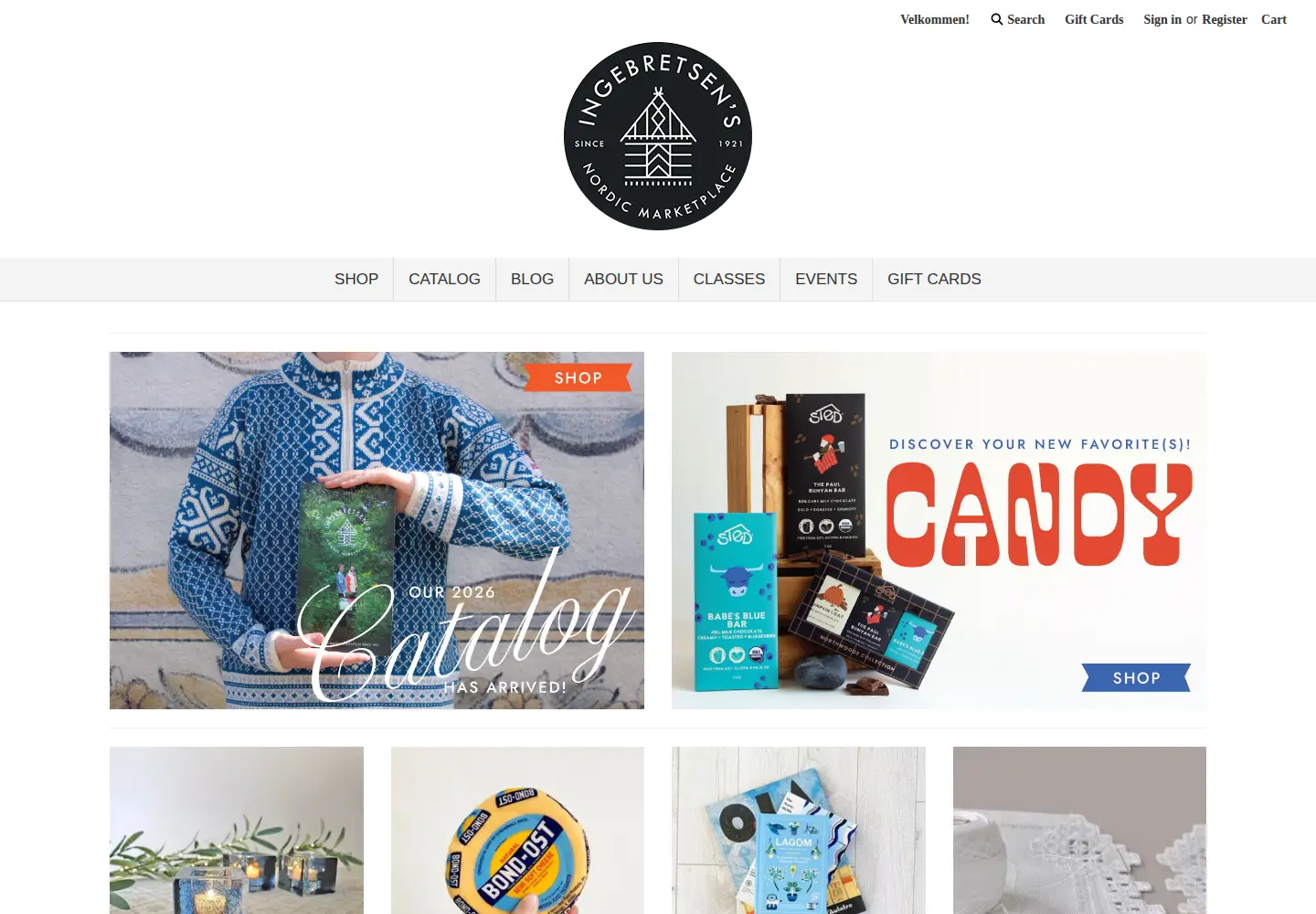 Captured homepage of ingebretsens.com in the current scan