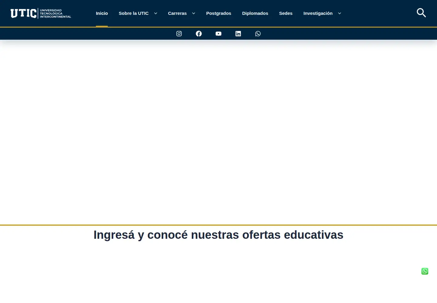 Captured homepage of utic.edu.py in the current scan